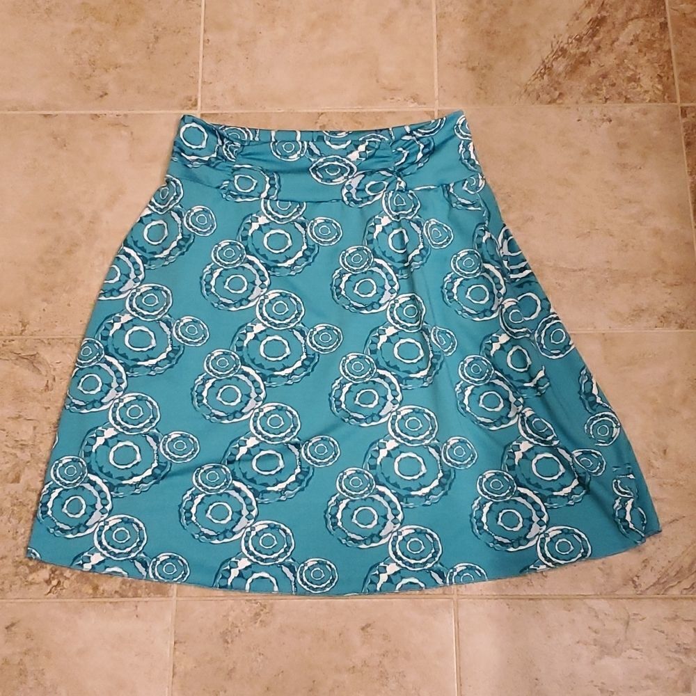 Tranquility teal bubble pattern circle skirt
